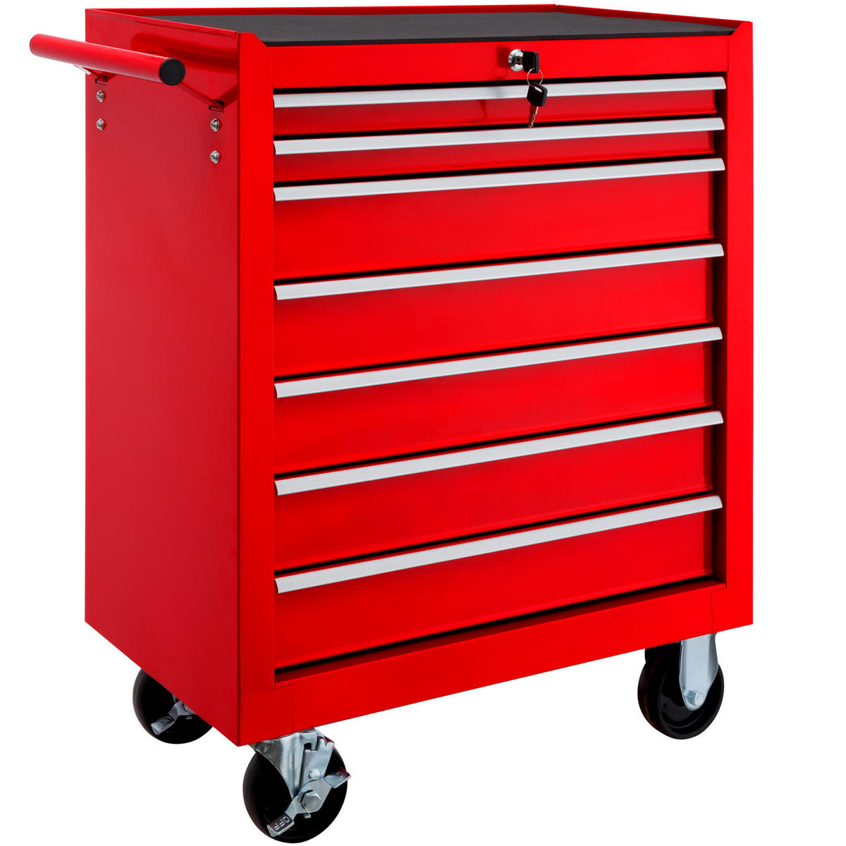 WERKZEUGWAGEN ,Rollen Ø 100 mm,rot - Rot, Metall (33/79/69cm) - tectake