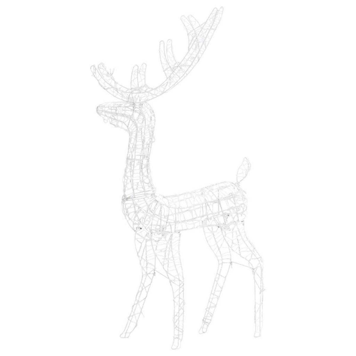 WEIHNACHTSDEKORATION Rentier Acryl 140 Leds 128 Cm Kaltweiss - Weiß, Kunststoff (41/120/70cm) - vidaXL