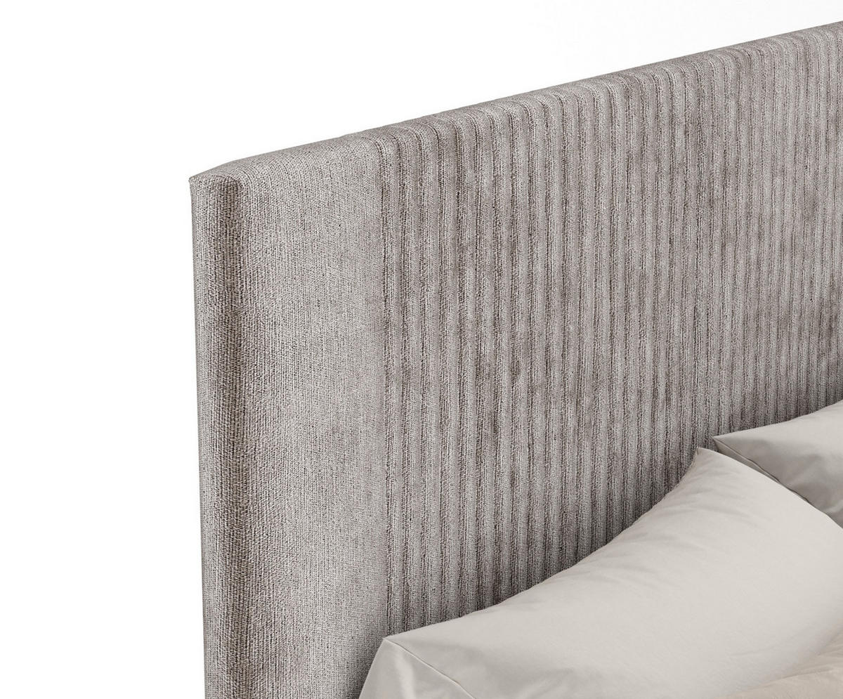 POLSTERBETT Etero Beige 140/200 cm im Chenille-Stoff - Wengefarben/Beige, Holz/Holzwerkstoff (140/200cm) - Maison de Reve