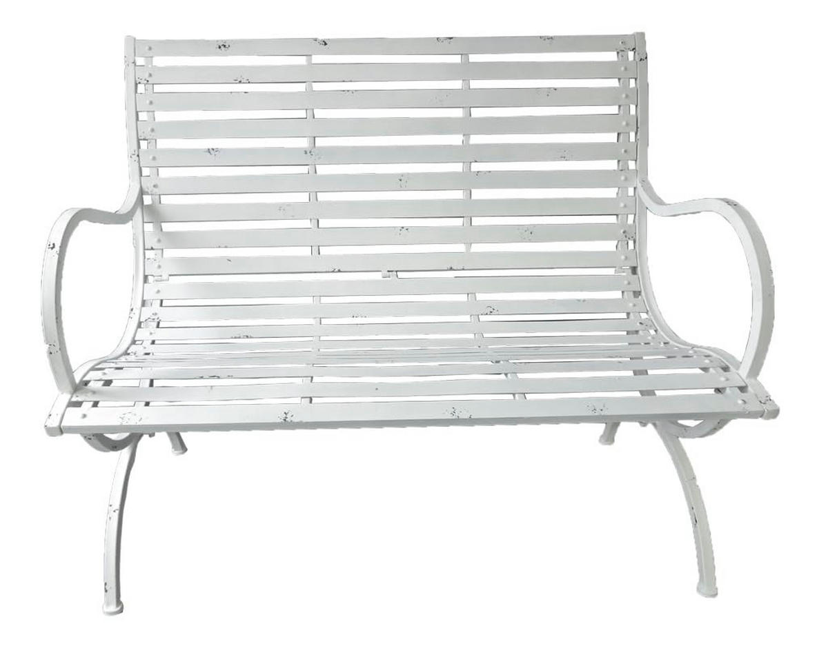 GARTENBANK Rikke Terrassenbank - Weiß, Metall (67/92/104cm) - DELUKE