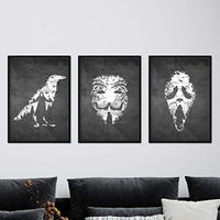 POSTER Set Mit 3 Schwarz-Weiß Set – Vendeta A3 Rahmenlos - Klar, Papier (29.7/5/42cm) - Nacnic