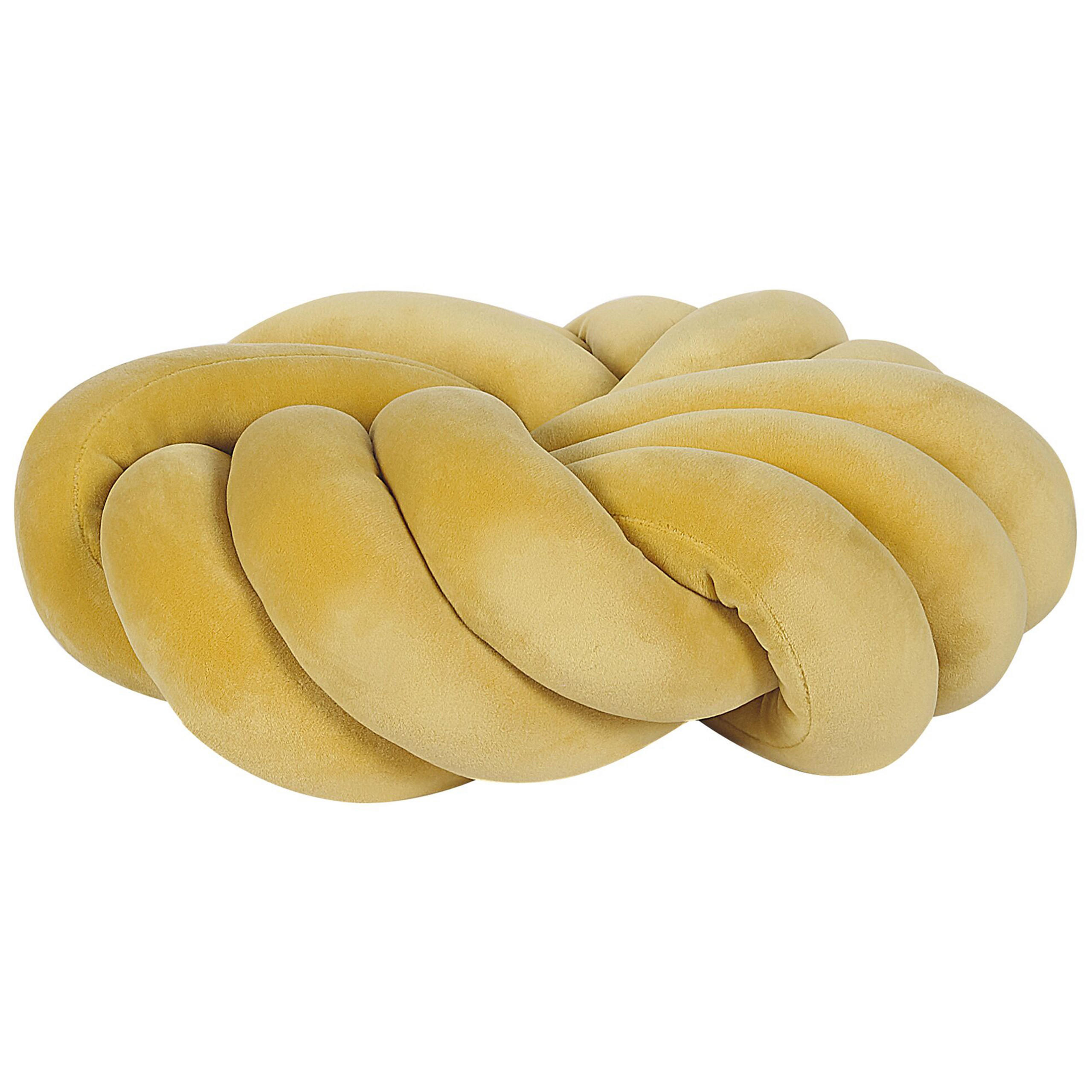 DEKOKISSEN Senfgelb 30/30 cm Akola - Dunkelgelb, Textil (30/30cm) - Beliani