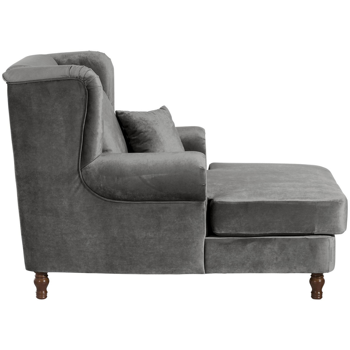 SESSEL XXL inkl. Kissen Karley Samtvelours grau - Grau, Kunststoff (103/103/149cm) - 58aufmkessel