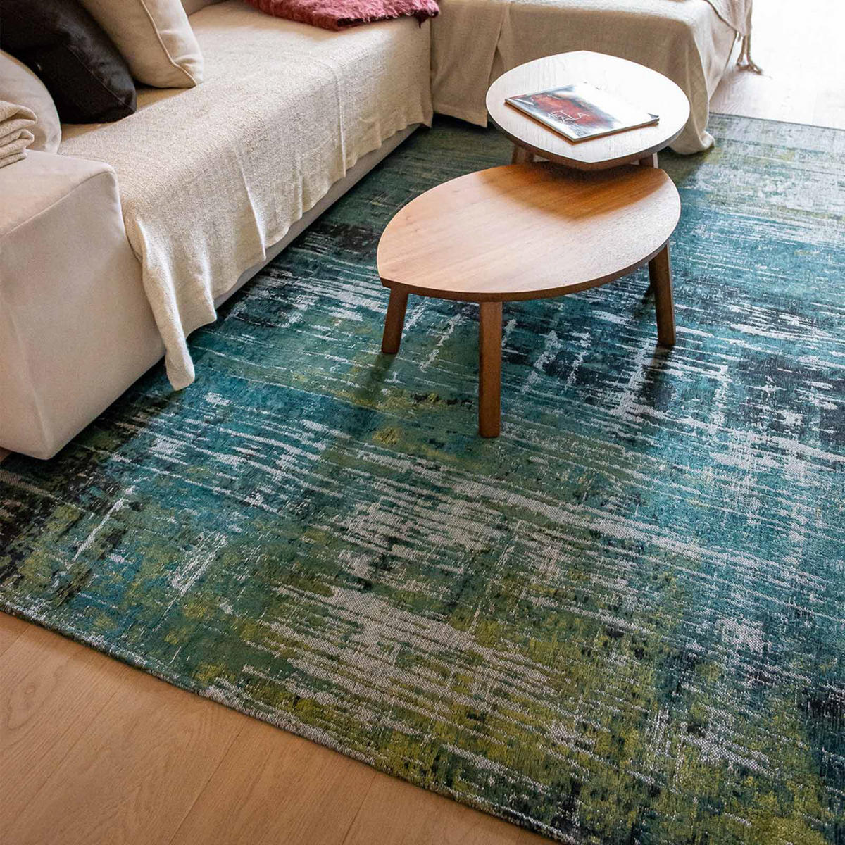 TEPPICH Glen Cove Atlantic 280/390 cm - Blau, Textil (280/390cm) - Louis De Poortere
