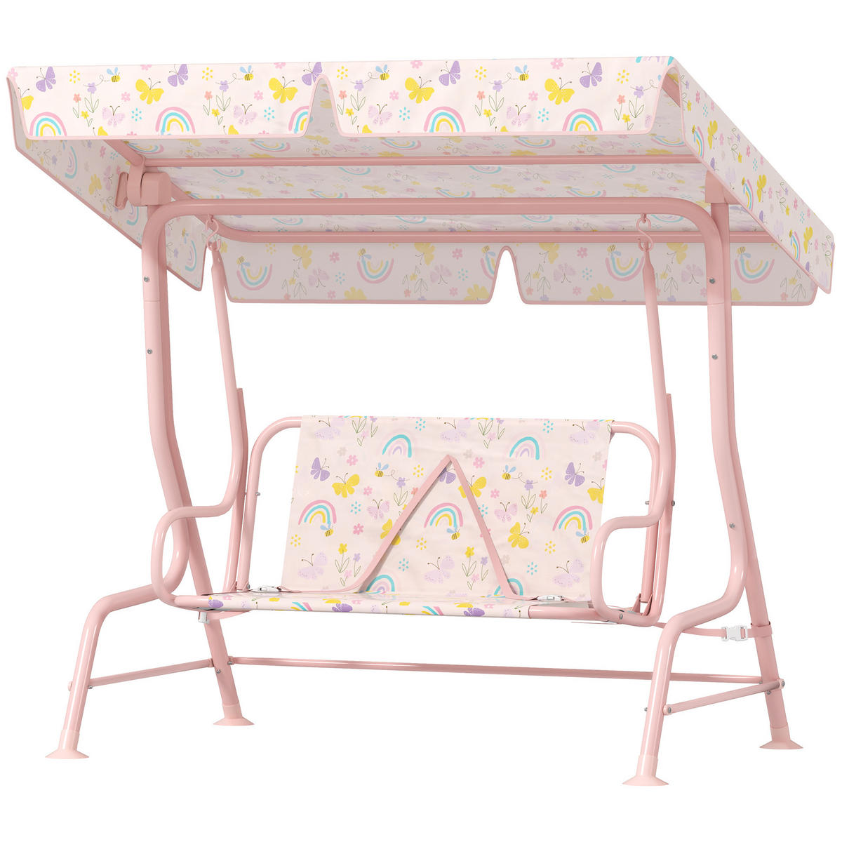HOLLYWOODSCHAUKE DE-10462 2-Sitzer mit Sonnenschutz Rosa - Pink, Metall (75/120/112cm) - ComfortXL