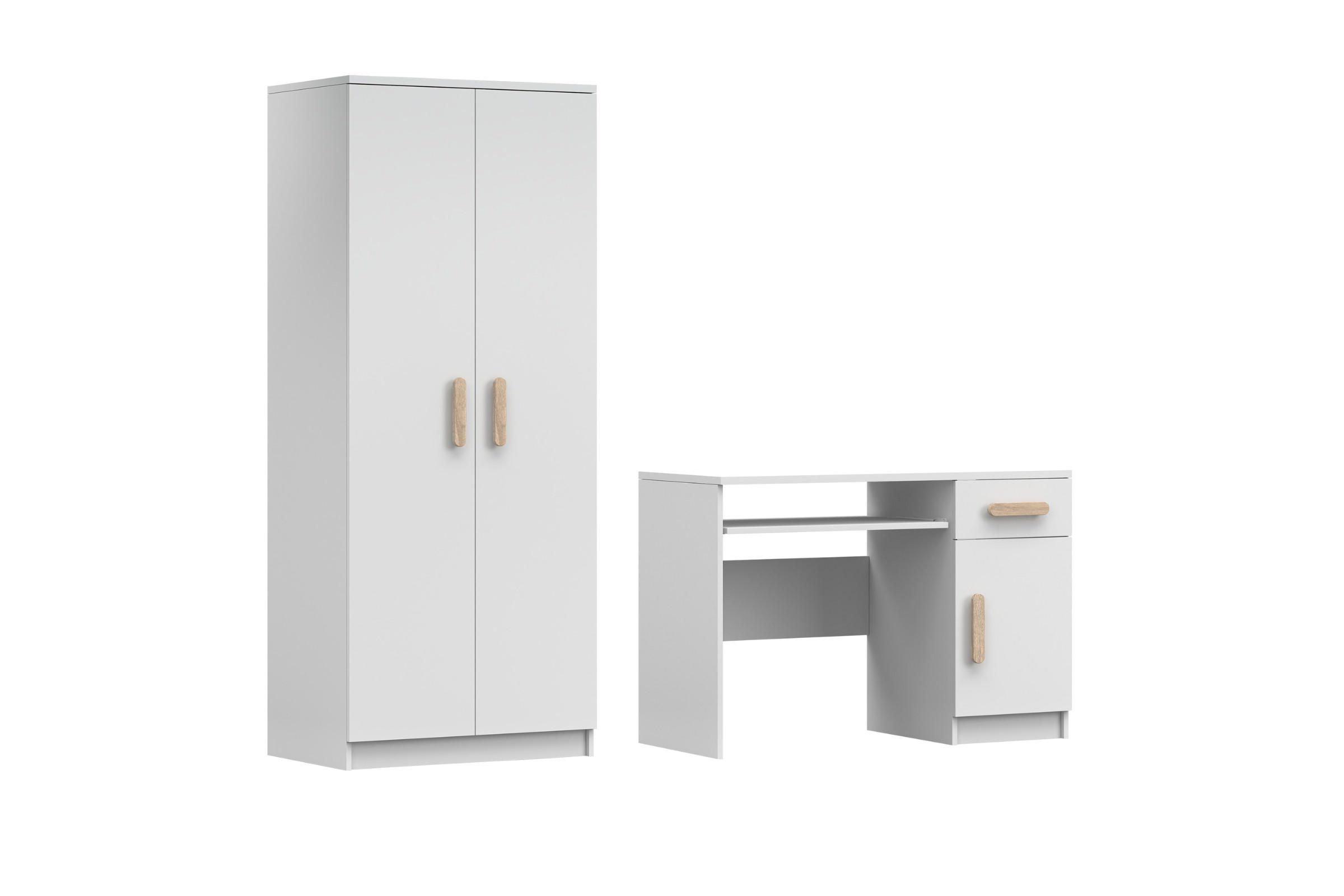 Deine Möbel 24 Kinderzimmer-Set Weiß, Sonoma Eiche 190x192x50 cm