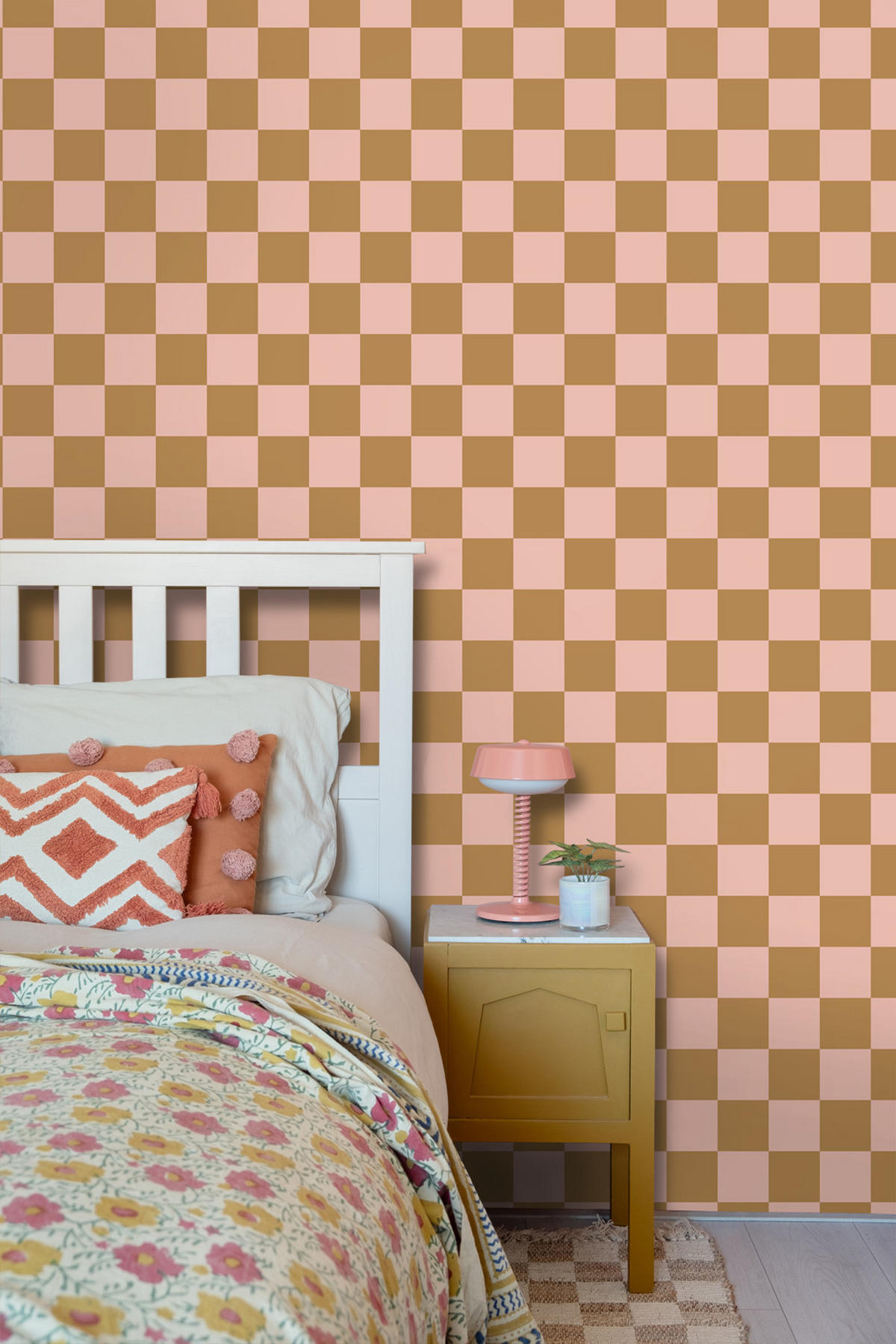 TAPETE Karomuster 53 cm x 10.05 m - Pink, Papier (53/1000cm) - ESTAhome