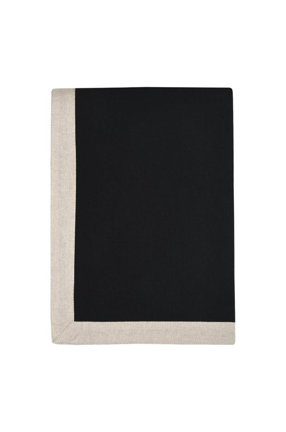 TISCHDECKE Baumwolle Duo 140/200 cm - Schwarz, Naturmaterialen (140cm)