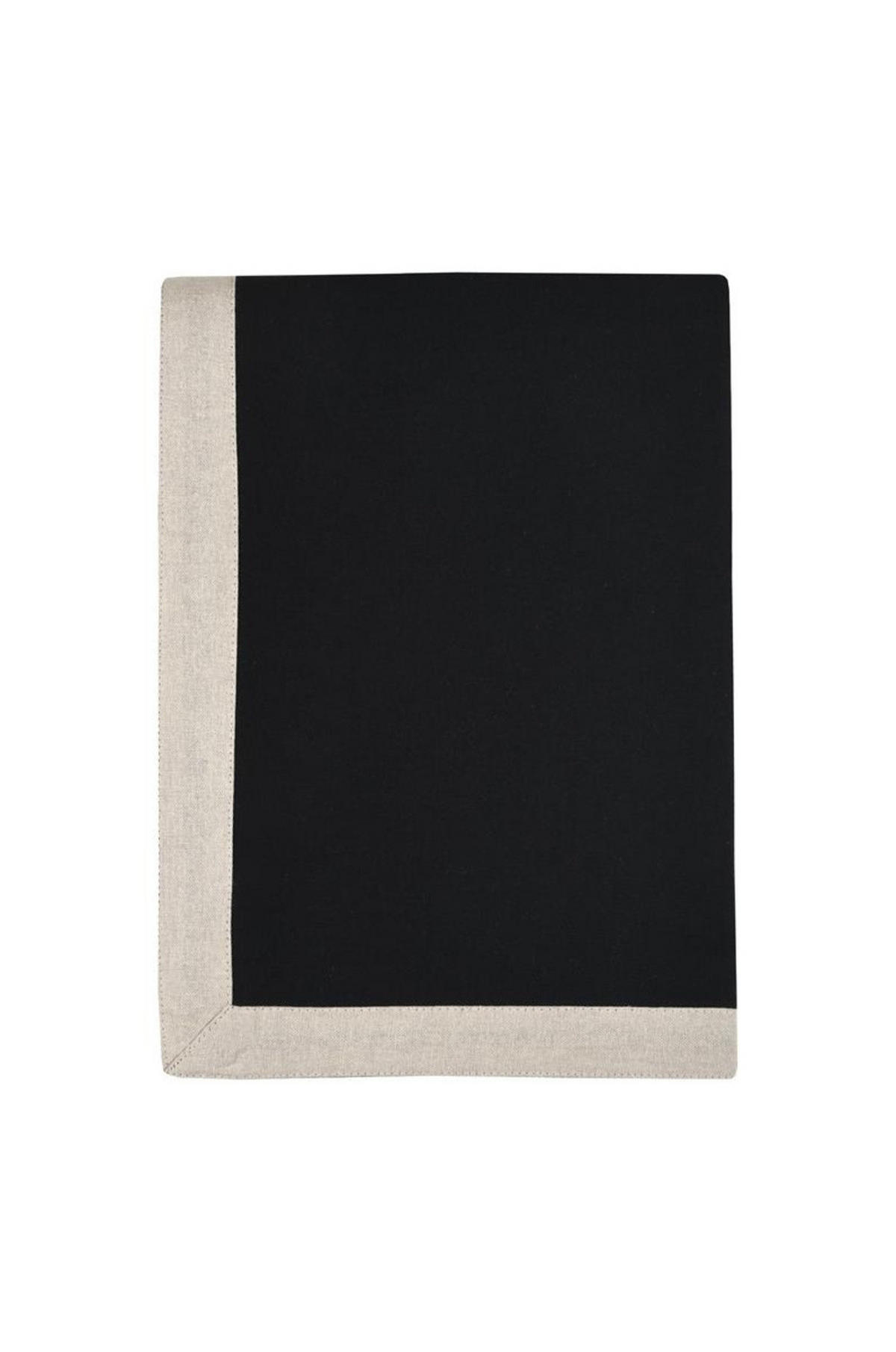 TISCHDECKE Baumwolle Duo 140/200 cm - Schwarz, Naturmaterialen (140cm)