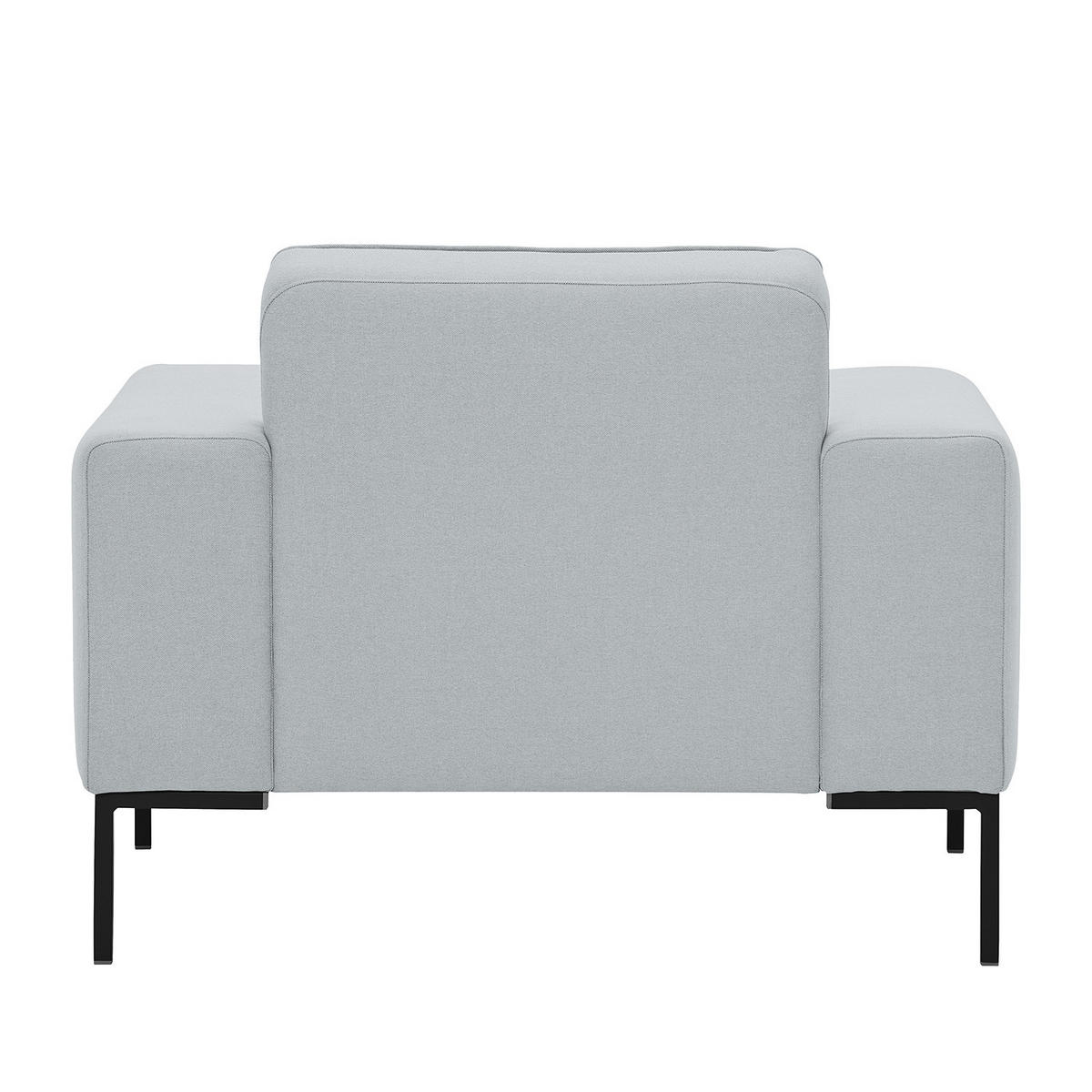 SESSEL - Webstoff - Hellgrau/Schwarz, Textil (102/77/93cm) - home24