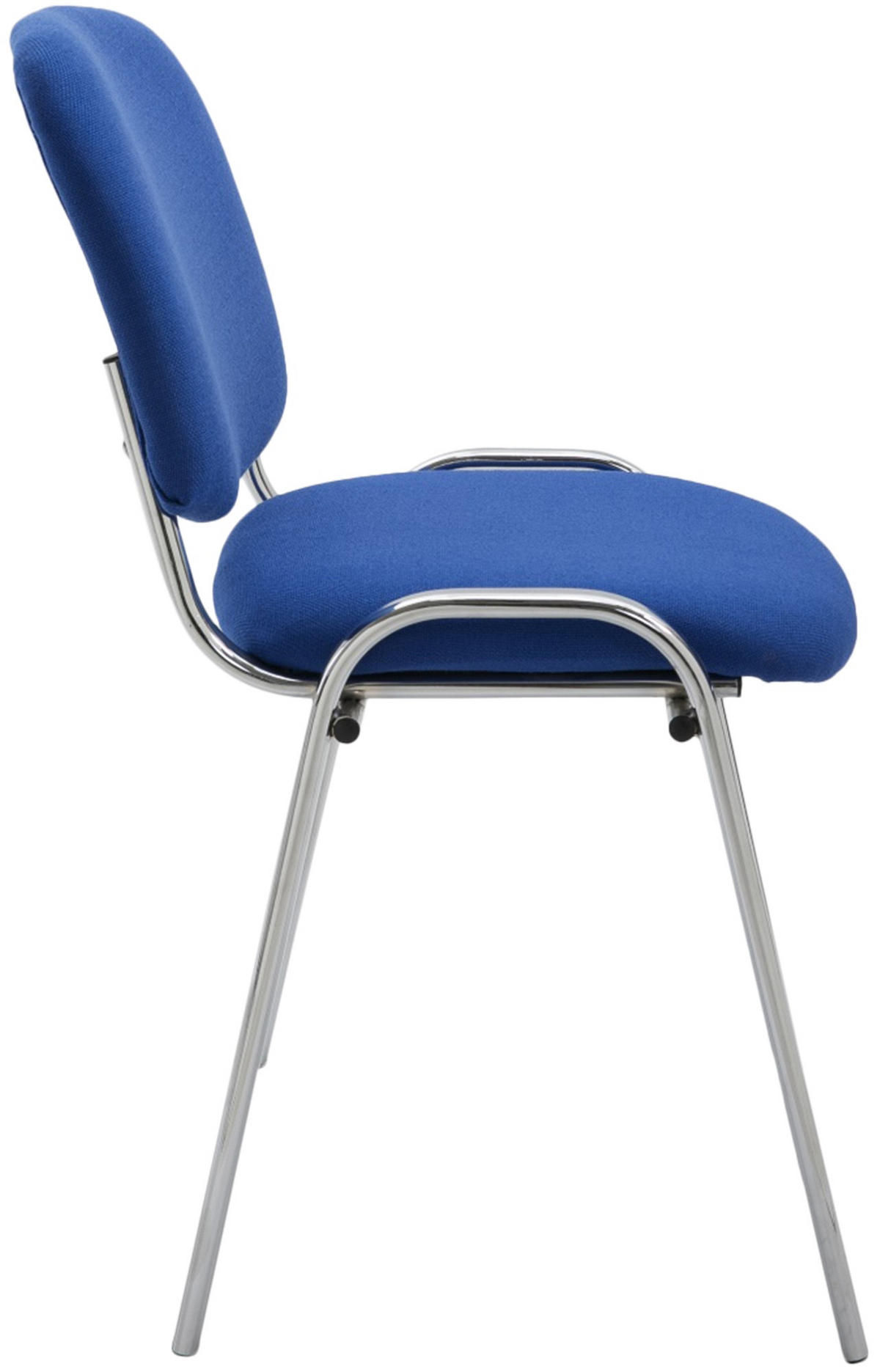 BESUCHERSTUHL Stoff blau - Chromfarben/Blau, Textil/Metall (54/79/48cm) - CLP