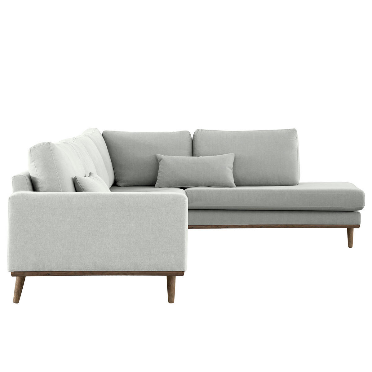 ECKSOFA mit Ottomane - Eichefarben/Grau, Naturmaterialien/Eichenholz (287/219cm) - home24