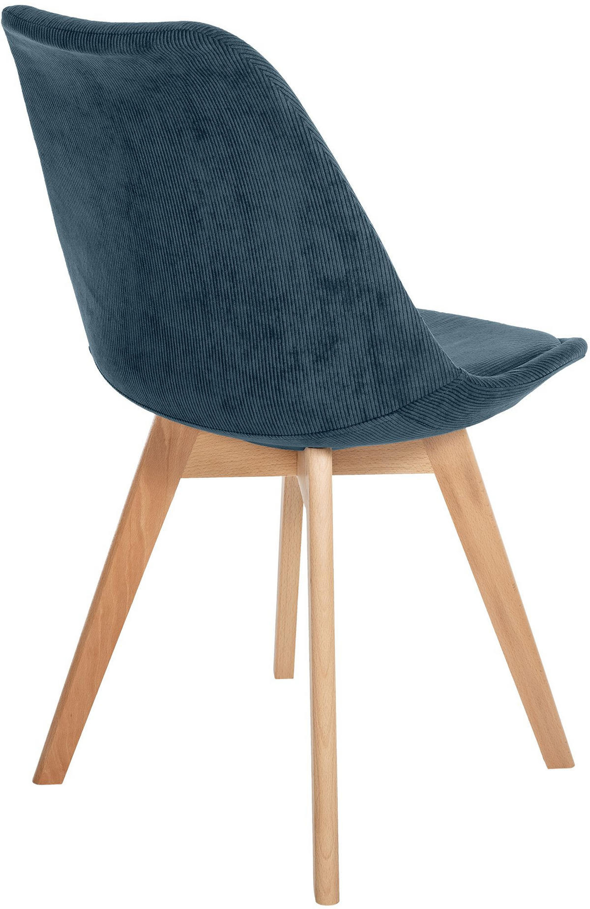 STUHL 4 Cord Dunkelblau - Eukalyptusholzfarben/Dunkelblau, Holz/Textil (49/83/50cm) - CLP