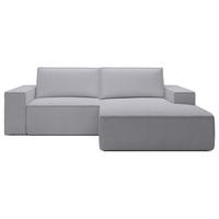 ECKSOFA Farese Mini mit Cordbezug Hellgrau, rechts - Hellgrau/Schwarz, Textil (240/167cm) - Selsey