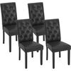 ESSZIMMERSTUHL 4er Set, Kunstleder, Holzbeinen, Schwarz - Schwarz, Holz/Kunststoff (44/99/59cm) - Woltu