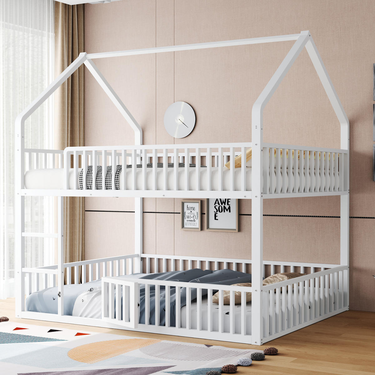 ETAGENBETT Metall Weiß 90/140x200 cm 2-tlg. - Weiß, Metall (90/200cm) - ComfortXL