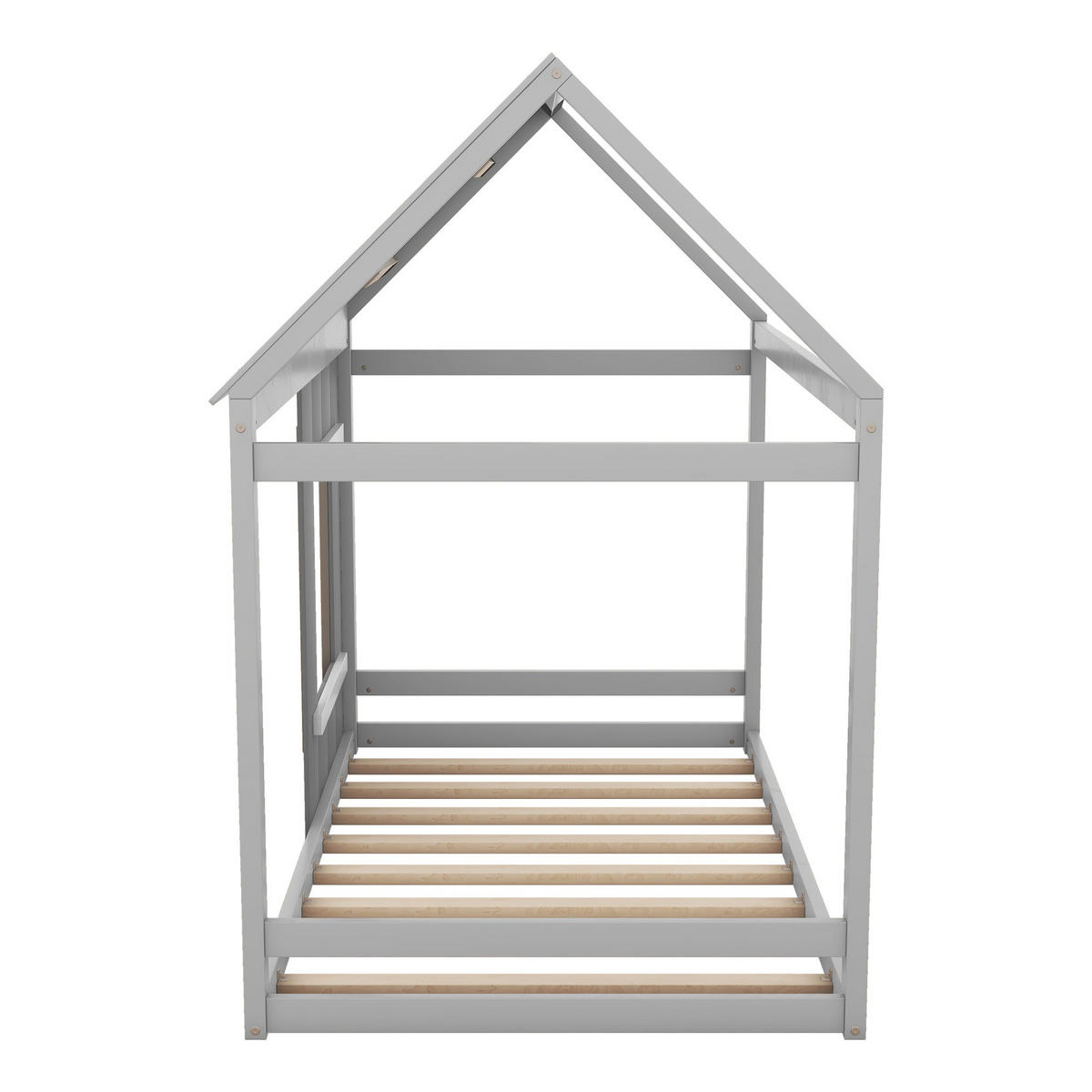 HAUSBETT 90/200 cm Dunkelgrau - Grau, Holz - Raumix