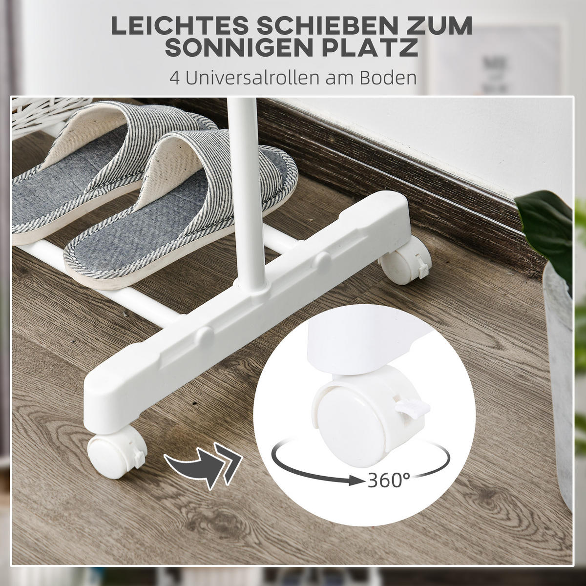 KLEIDERSTÄNDER Garderobenständer mit Kleiderstange, Haken, Regal, Weiß - Weiß, Metall (42/145/68.5cm) - HOMCOM