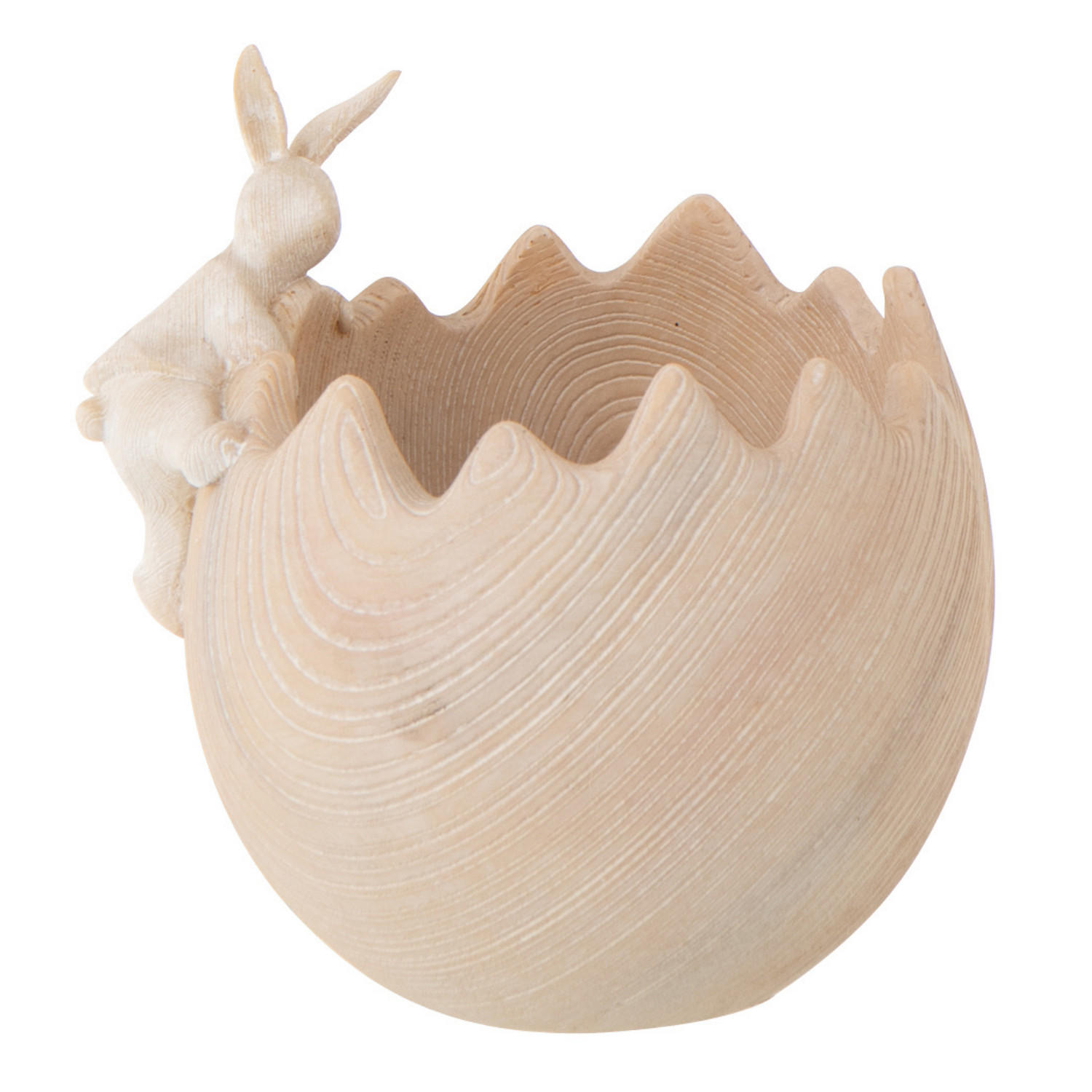 DEKO SCHÜSSEL KANINCHEN (2ER SET) - Beige, Glas/Naturmaterialien (13/15cm) - J-Line