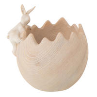 DEKO SCHÜSSEL KANINCHEN (2ER SET) - Beige, Glas/Naturmaterialien (13/15cm) - J-Line