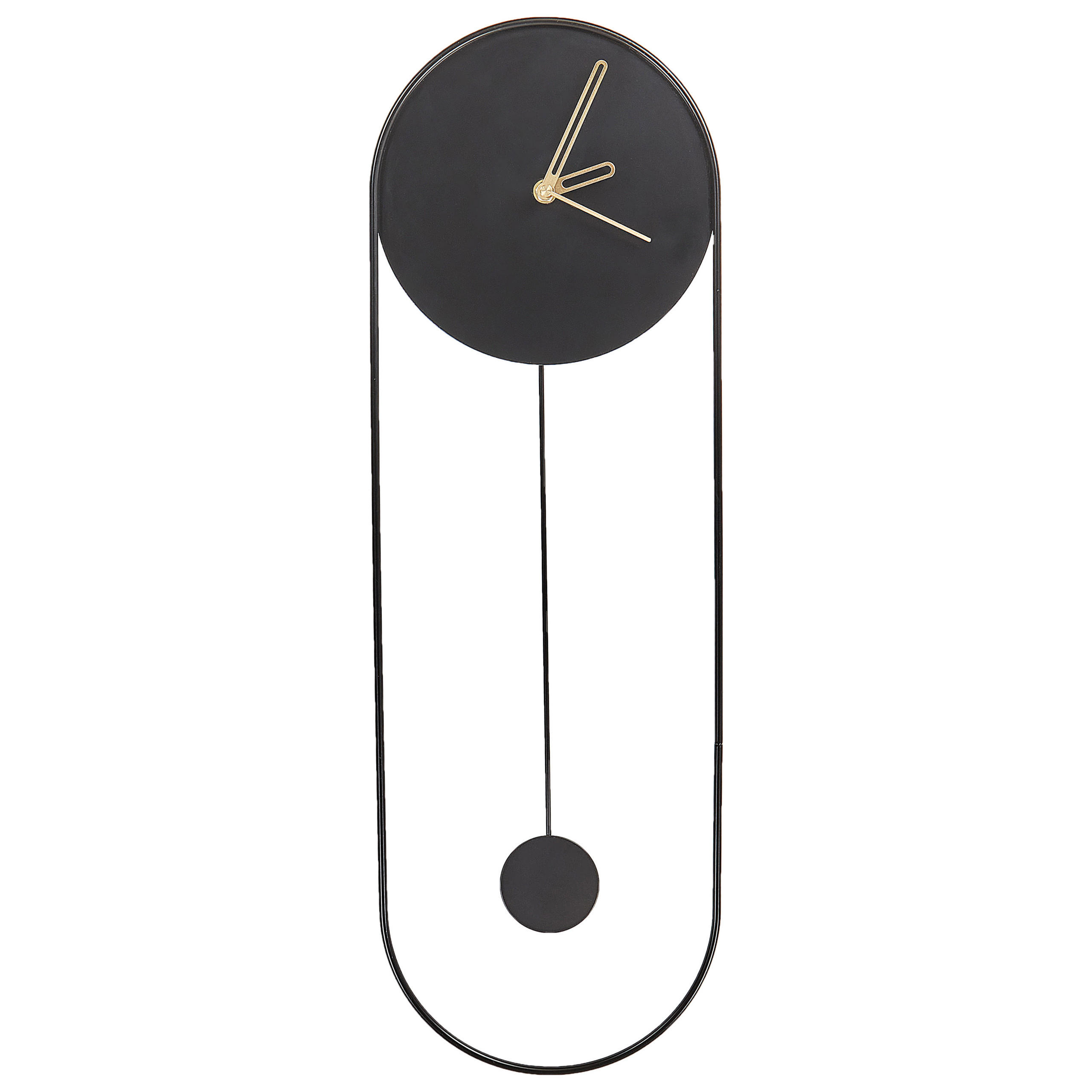 WANDUHR Schwarz/Gold Salvan - Goldfarben/Schwarz, Metall (20/62/3cm) - Beliani