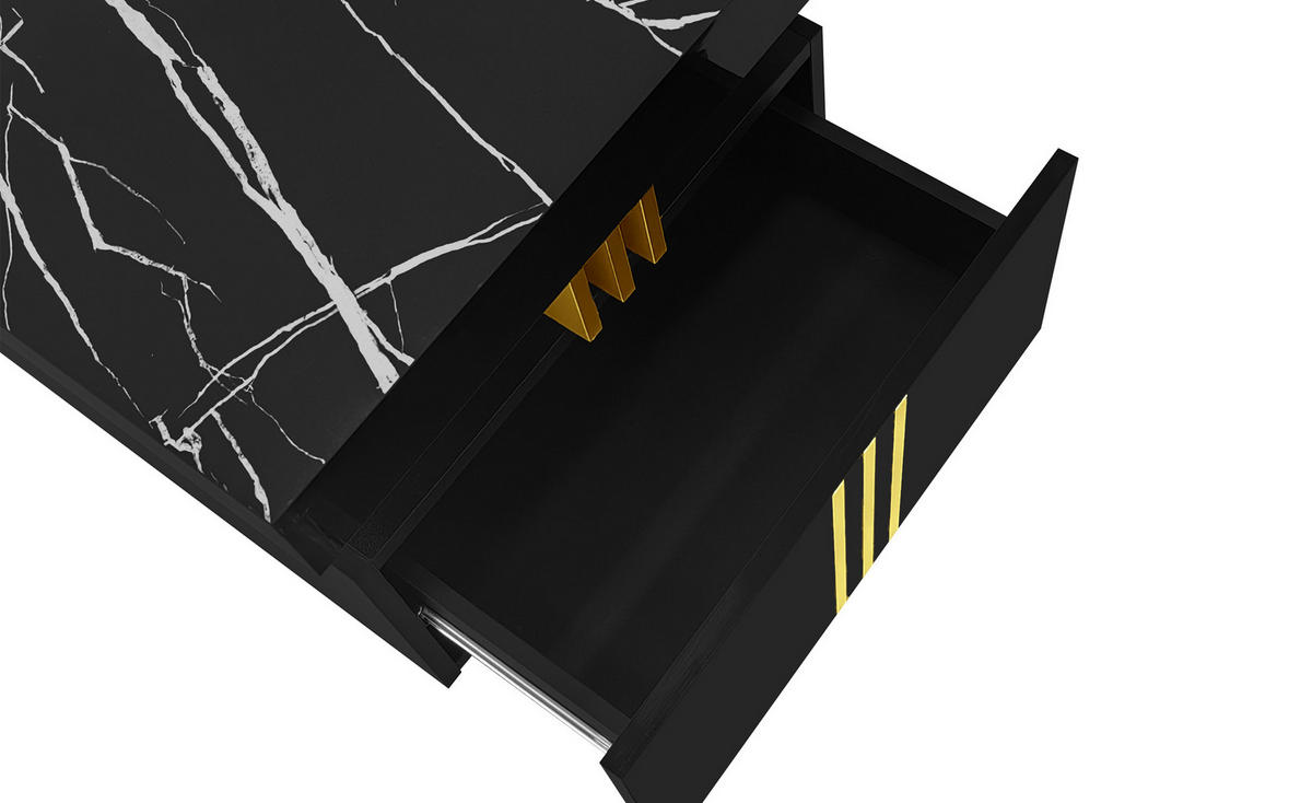 COUCHTISCH Golden 117/68/75CM - Goldfarben, Holzwerkstoff/Metall (117/68/75cm) - Urban Meuble