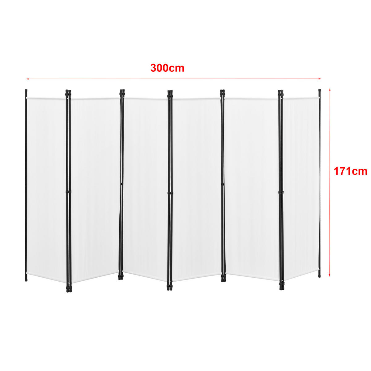 SICHTSCHUTZ Huesca - Weiß, Textil/Metall (300/2cm) - [en.casa]