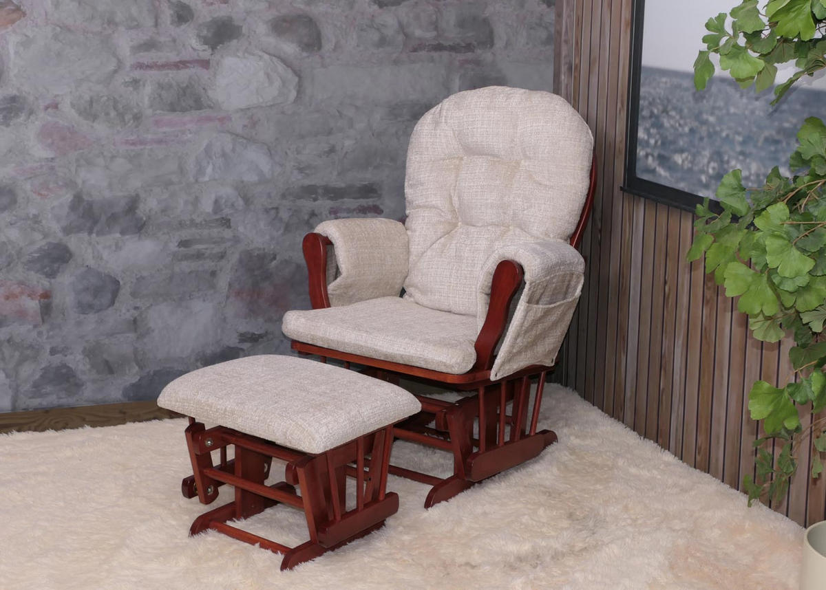 RELAXSESSEL Cremeweiß, Braun - Weiß/Braun, Textil (75/100/71cm) - MCW