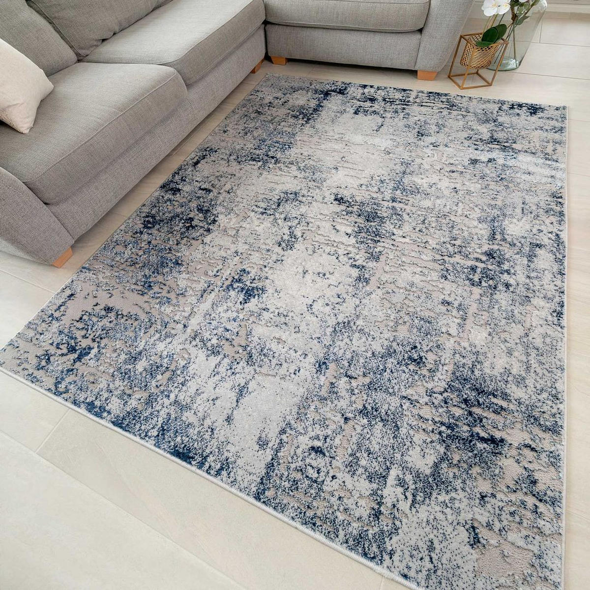 WEBTEPPICH Voyage Med Navy Blau - Blau, Textil (191/279cm) - Kukoon Rugs