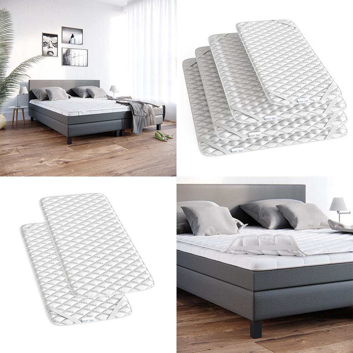 MATRATZENSCHONER Weiß 90 x 200 cm waschbar bis 60°C trocknergeeignet - Weiß, Textil - VitaliSpa