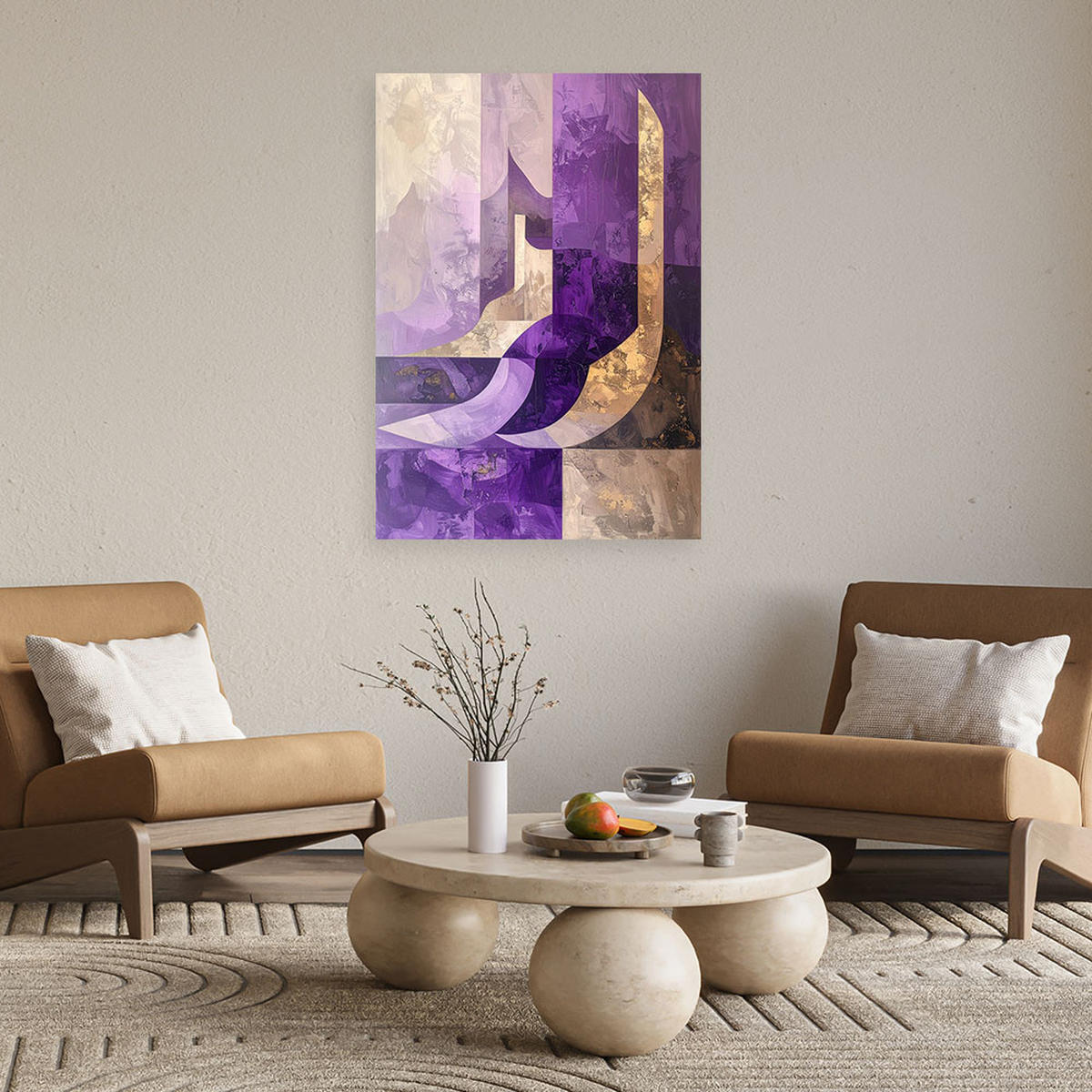 LEINWANDBILD Abstraktion 70x100cm - Lila, Textil (70/100cm) - Feeby