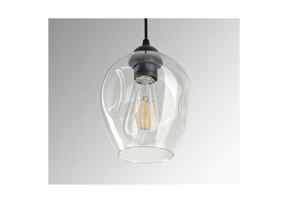 PENDELLEUCHTE Hegel - Transparent/Schwarz, Glas/Metall (15/15/80cm) - kiki design