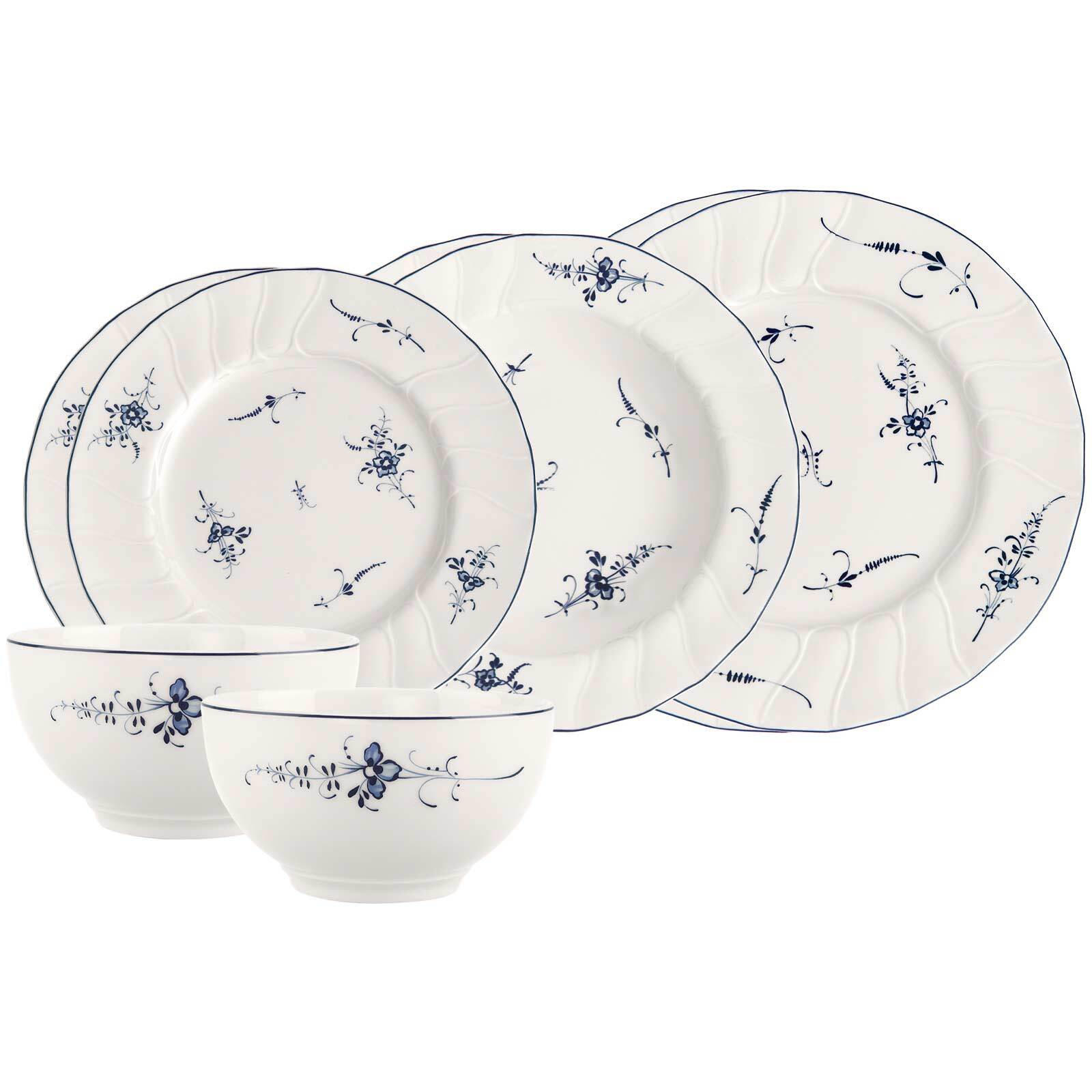 EINSTEIGER-SET Vieux Luxembourg weiß-blau 8er Set - Blau/Weiß, Keramik (2/2/2cm) - Villeroy & Boch