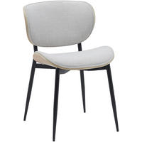 STUHL Stoff natura/creme - Eukalyptusholzfarben/Creme, Textil/Metall (50/80/54cm) - CLP