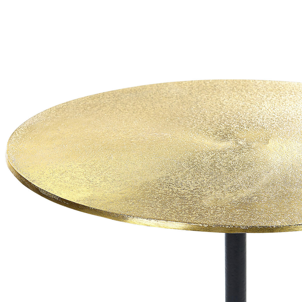 BEISTELLTISCH Aluminium gold/schwarz rund 36 cm Eravur - Goldfarben/Schwarz, Metall (36/36/50cm) - Beliani