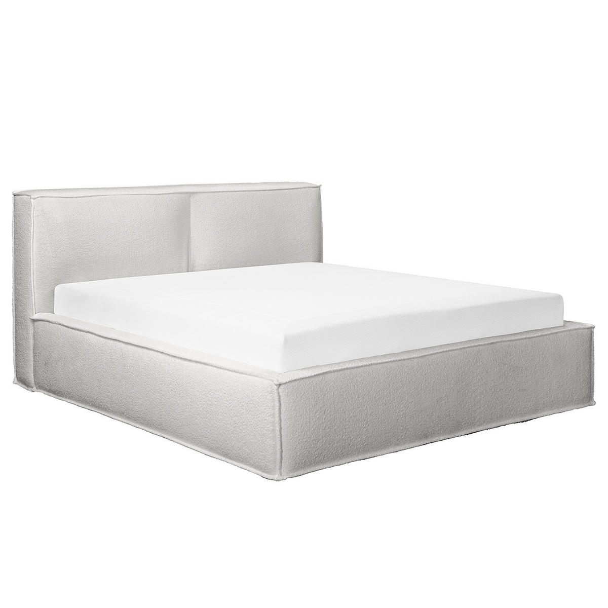 POLSTERBETT - Hellgrau, Textil (140/200cm) - home24