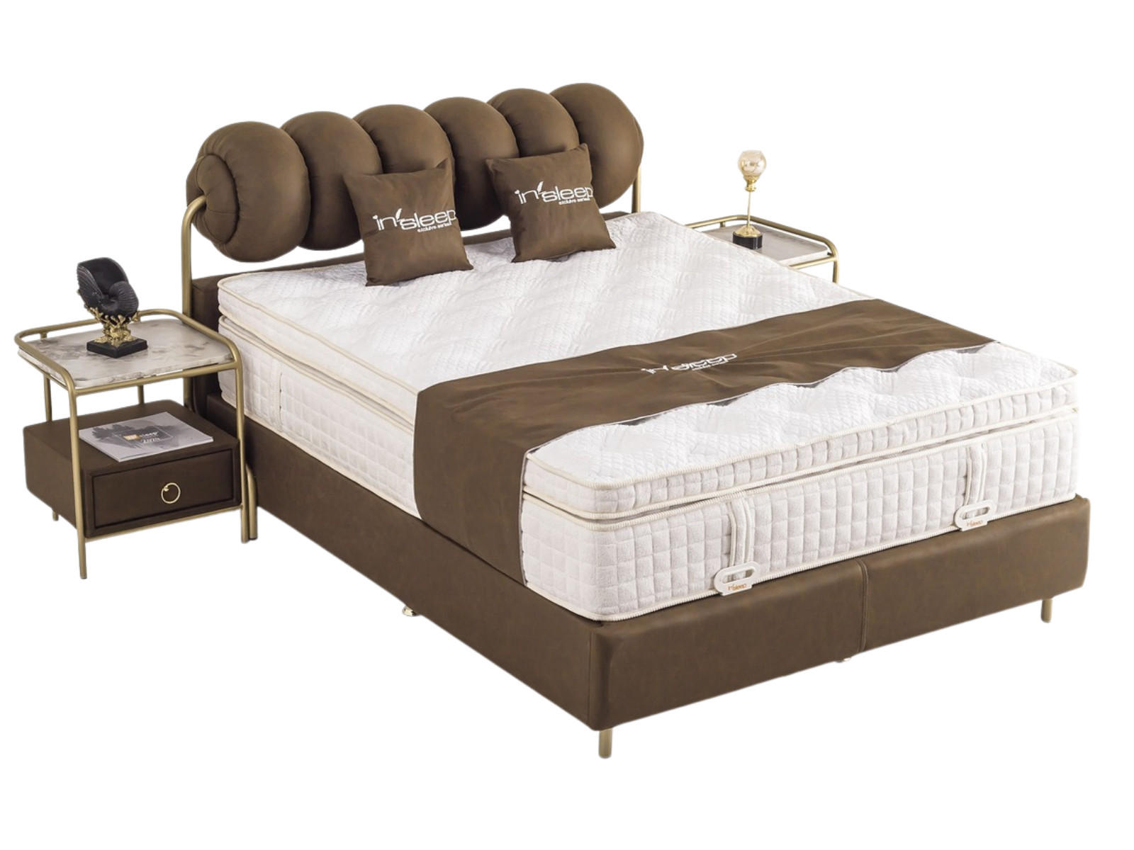 POLSTERBETT Titanic 120x200 Braun - Braun, Textil/Metall (120/200cm) - Villa Möbel