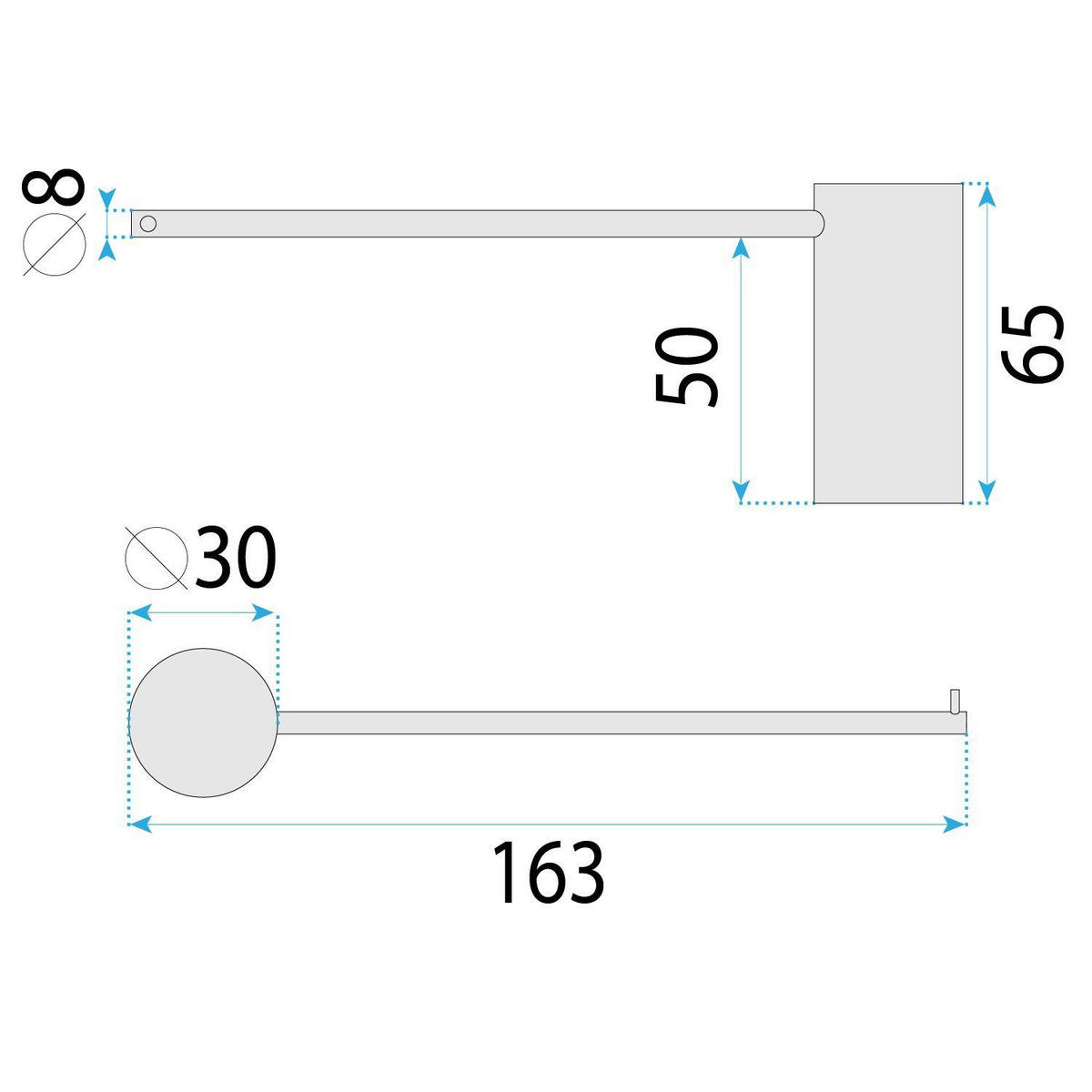HALTER Für Toilettenpapier Rea 64105 Solo Titan - Titanfarben, Metall (16.3/3/6.5cm) - REA