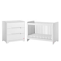 BABYZIMMER 2-teilig Ova Weiß - Weiß, Holzwerkstoff (124.5/86/65cm) - Petits-meubles