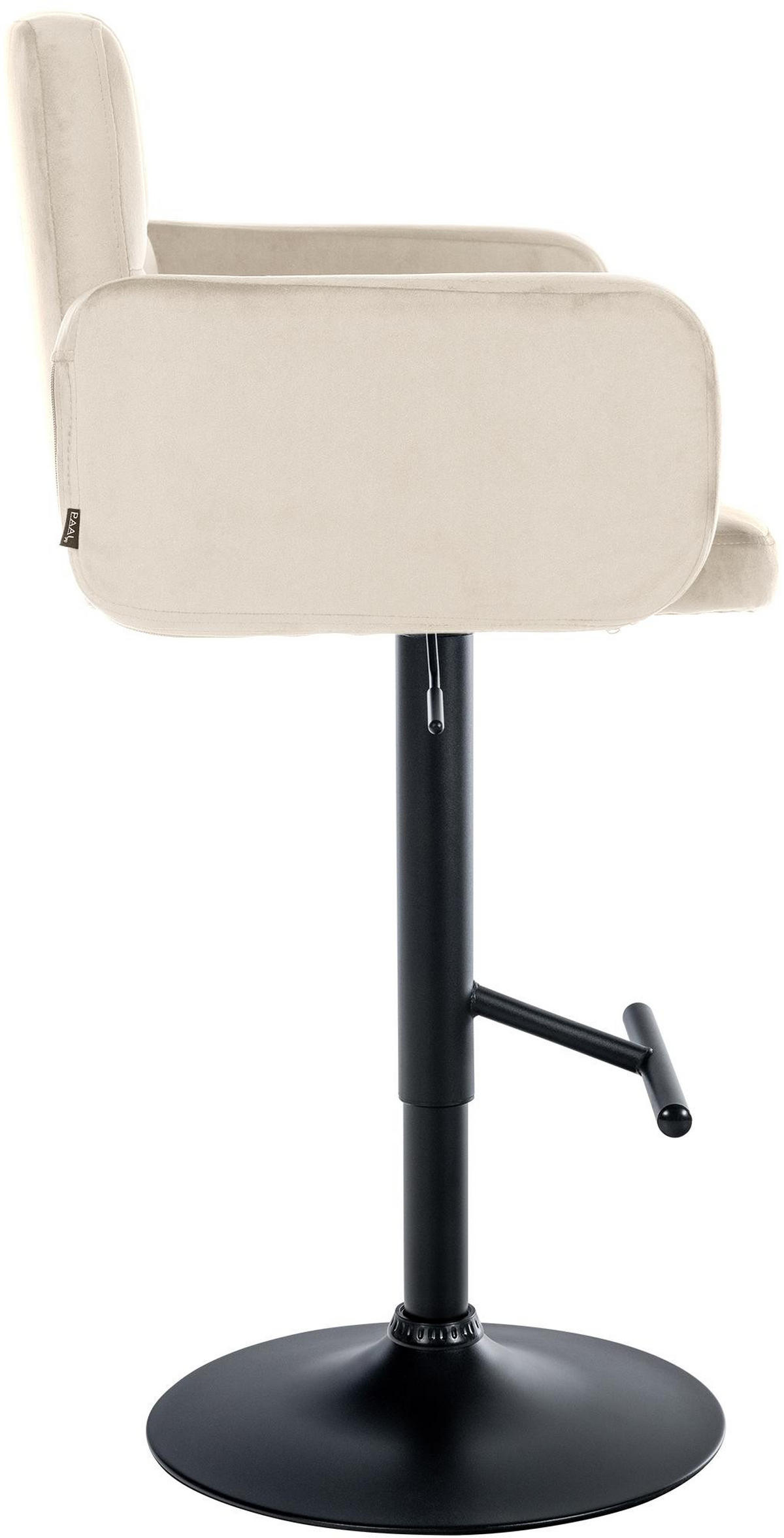 BARHOCKER 2er Set Sutun Samt Creme Schwarz - Creme, Textil/Metall (60/93/56cm) - DELUKE