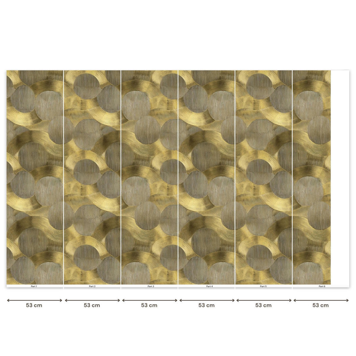 TAPETE - Modern - Geometrisch - Gold - 300x200 cm - Goldfarben, Papier (300/200cm) - OnlyWow