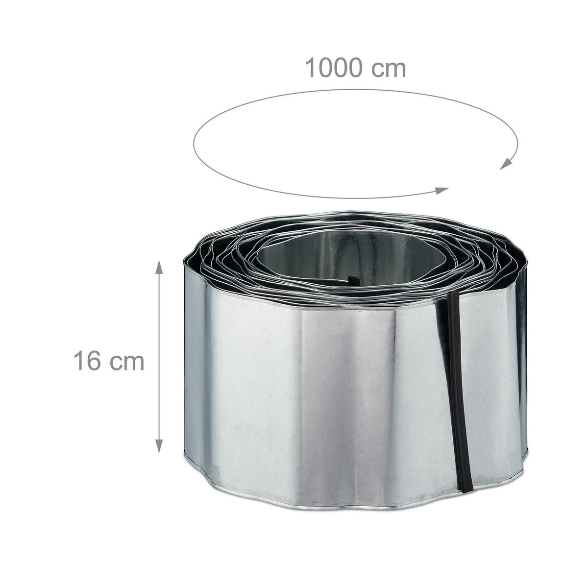 RASENKANTE - Silberfarben, Metall (0.1/16/999cm) - Relaxdays