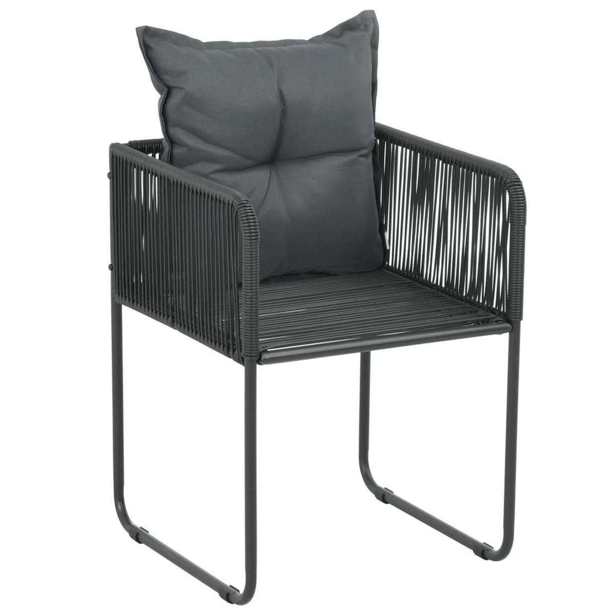 GARTENSTÜHLE 6er set Mit Kissen Poly Rattan Schwarz - Schwarz, Kunststoff (51.5/67/51.5cm) - vidaXL