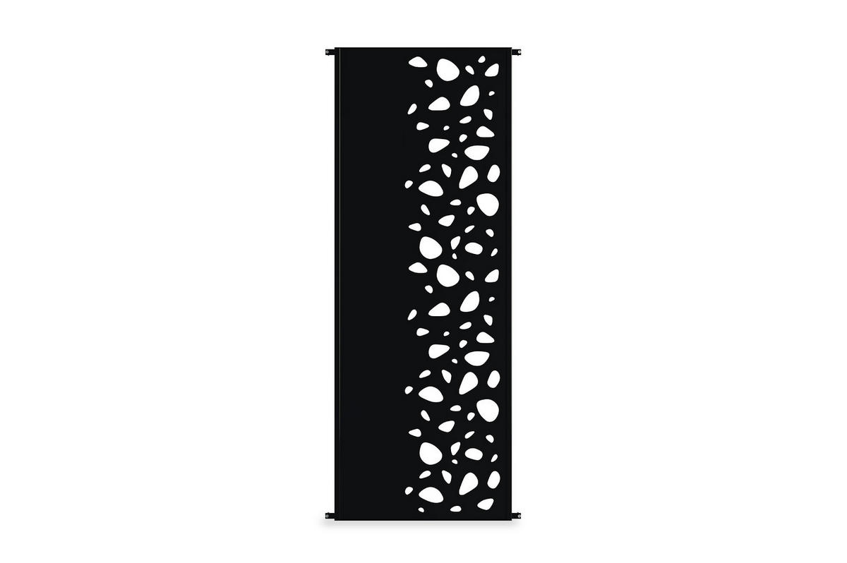 SICHTSCHUTZPANEELE dekorativ 2er-Set Sunny schwarz H.160cm, rechte Seite mit Muster - Schwarz, Metall (60/160cm) - Casanoov