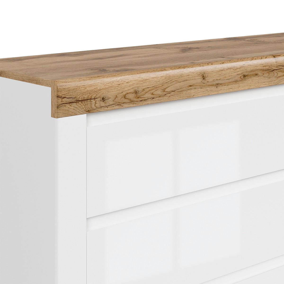 SIDEBOARD Hella Weiß und Holz - Weiß, Holzwerkstoff (156/84/42cm) - Petits-meubles