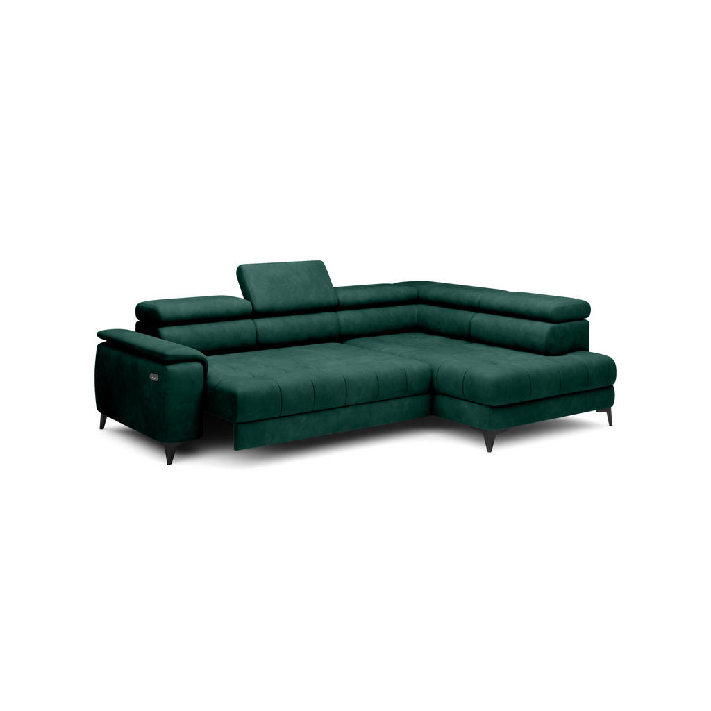 Thumbnail - DomoHome Ecksofa, Dunkelgrün, Textil, Kiefer, Füllung: Komfortschaum,Komfortschaum, L-Form, 278x197 cm, Wohnzimmer, Sofa...