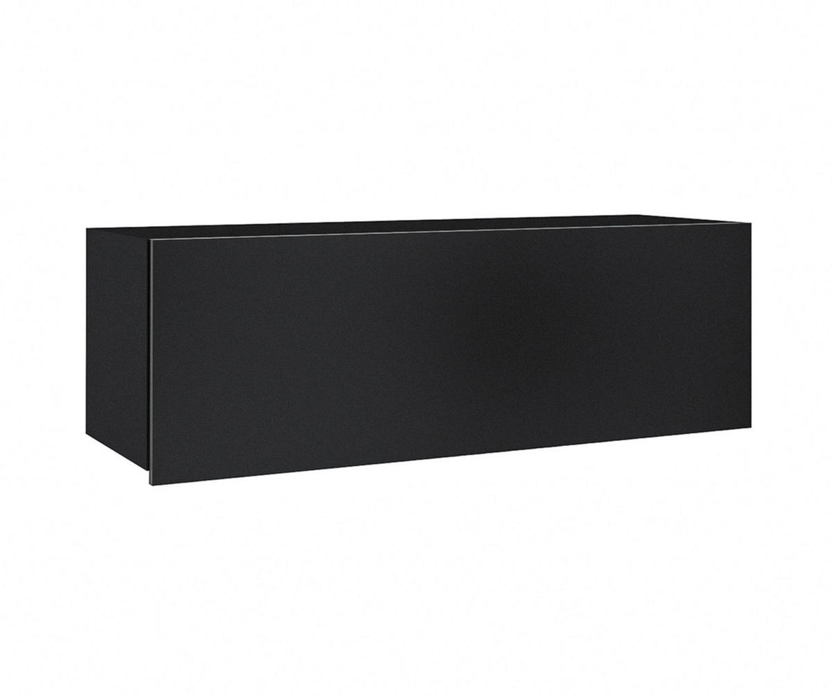 WOHNWAND Kossana 1 Modern Schwarz 300/154/43 cm Stilvoll - Schwarz, Holzwerkstoff/Kunststoff (300/154/43cm) - AX Living
