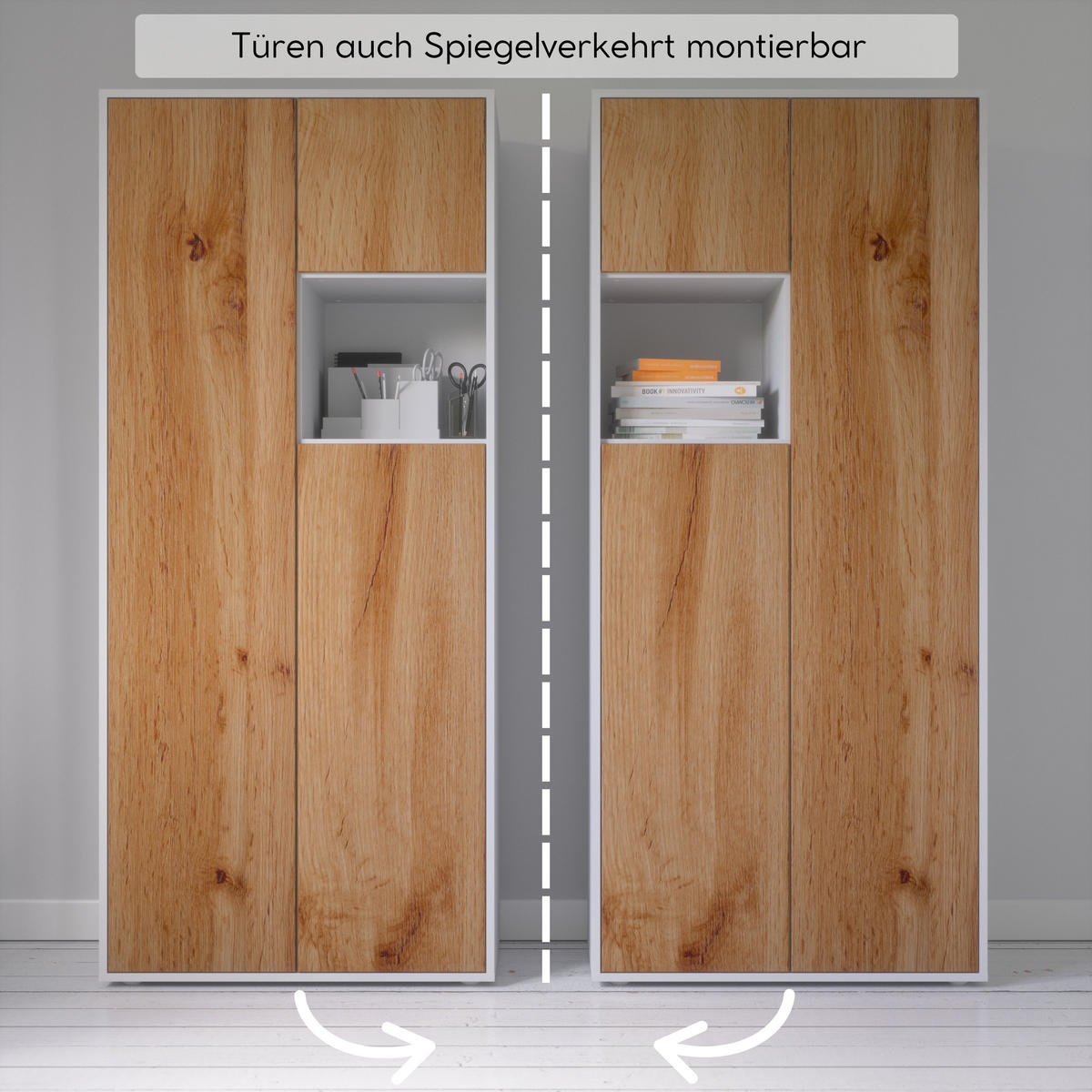 AKTENSCHRANK Amira T10 Eiche Wotan 180/80/40 cm - Eiche Wotan, Holzwerkstoff (80/180/40cm) - SIMPLYFURN