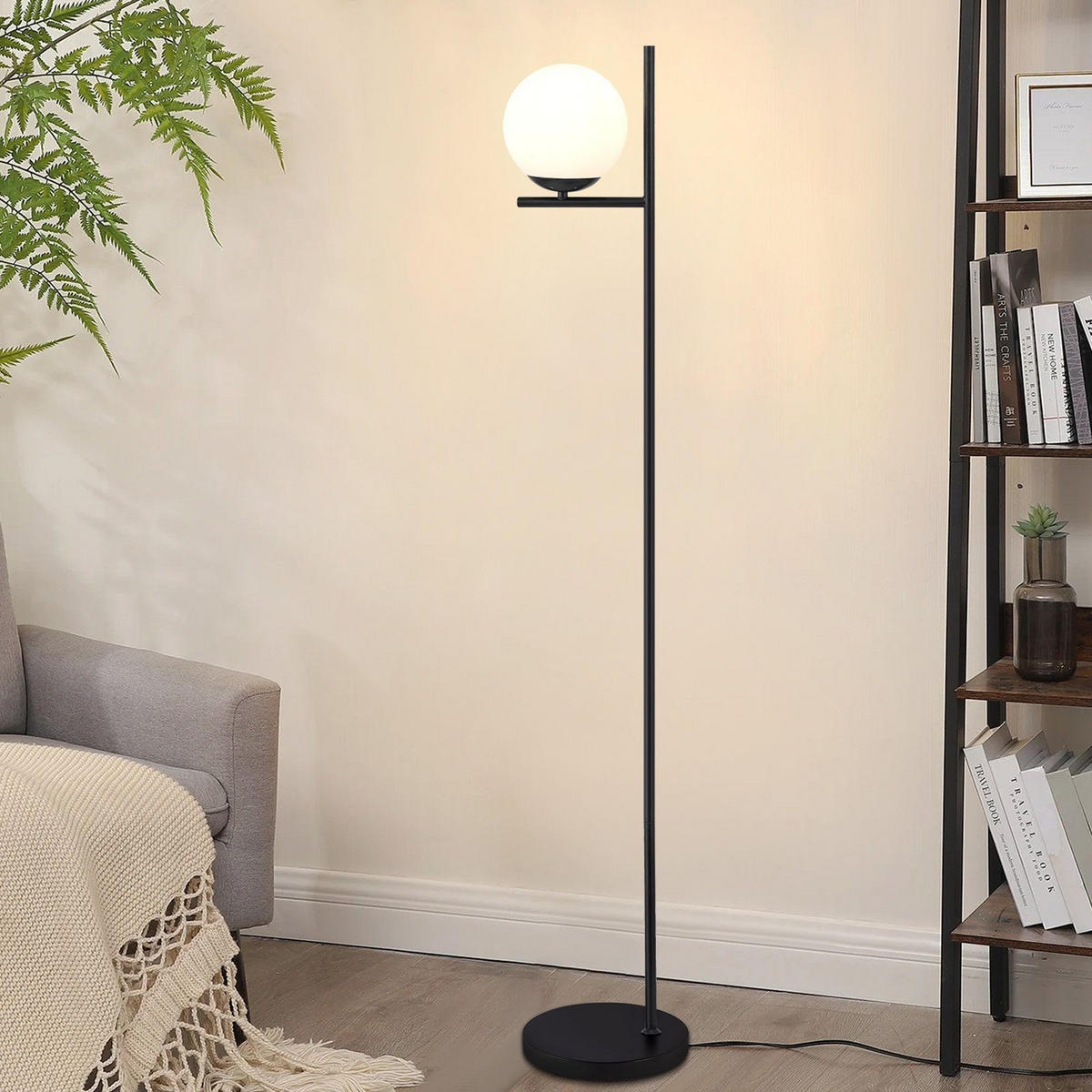 STEHLEUCHTE Dortmund 25/20/150 cm - Schwarz, Metall (32/25/166cm) - Nettlife
