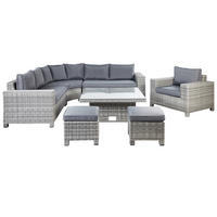 LOUNGE-SET 9-Sitzer Symmetrisch grau Teglio - Taupe, Kunststoff - Beliani